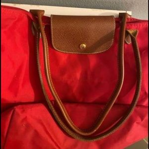Red Longchamp tote (large)